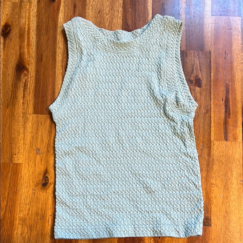 Sleeveless Textured Mint Top